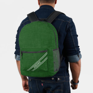 Sac À Dos Imprimé Nom personnalisé Moderne Minimalisme Vintage Vert