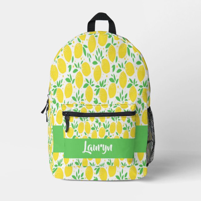 Sac À Dos Imprimé Nom personnalisé motif citron (Recto)