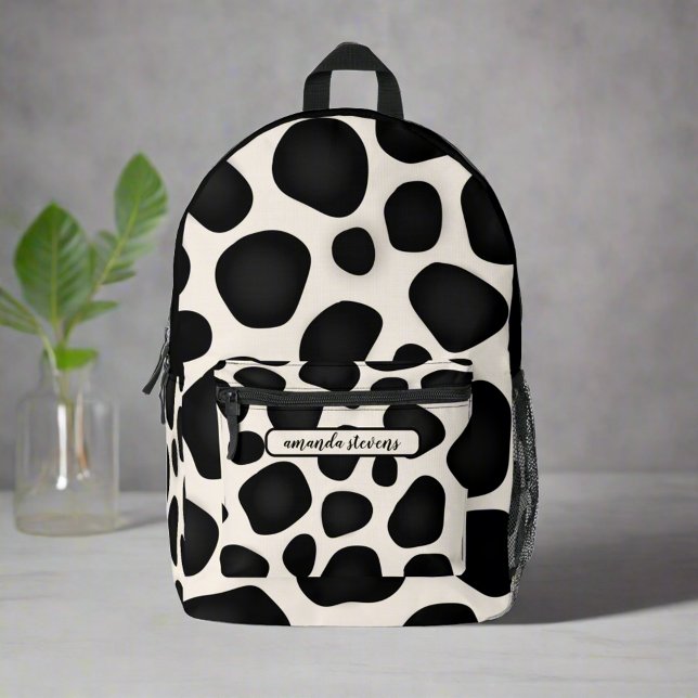 Sac À Dos Imprimé Nom personnalisé Motif de typographie noire Abstra (Créateur téléchargé)