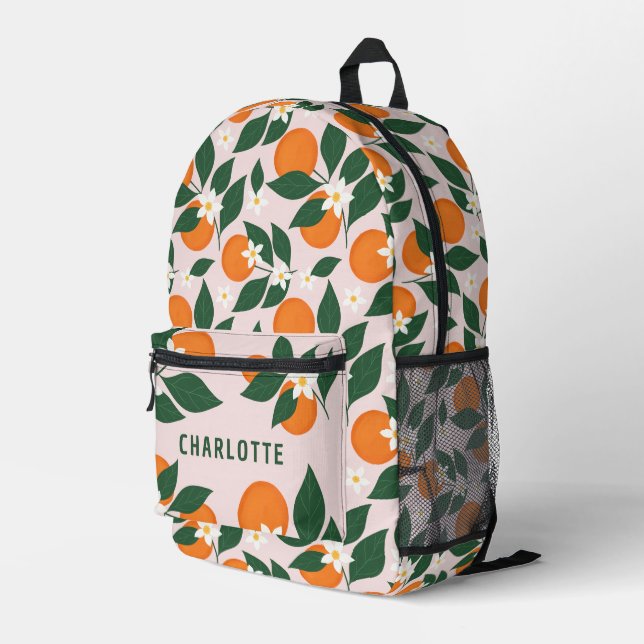 Sac À Dos Imprimé Nom personnalisé Orange Blossom Citrus Motif Girl (Coin arrière droit)