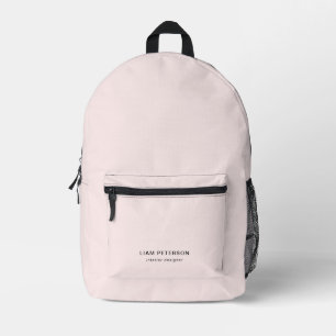 Sac À Dos Imprimé Nom personnalisé simple rose pâle