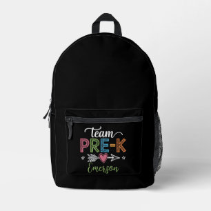 Sac À Dos Imprimé Nom personnalisé Team Pré-K Pré-School Teacher
