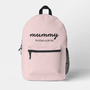 Sac À Dos Imprimé Noms de enfants modernes Maman Design Rose Pâle