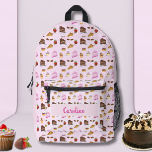 Sac À Dos Imprimé Noms de Pâtisseries de Boulangerie Desserts Miam A