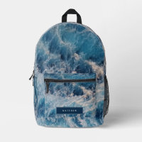 Ocean Blue Waves Nom personnalisé École