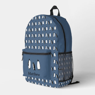 Sac À Dos Imprimé Oiseau de pingouin Bleu Antarctique animal hiver