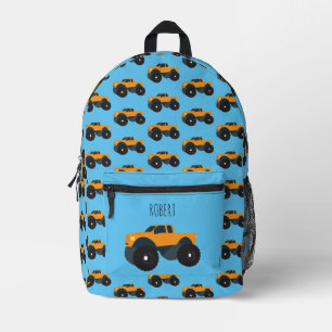 Sac À Dos Imprimé Orange Truck Véhicule Personnalisé Garçons Nom Éco