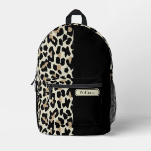Sac À Dos Imprimé Os Bone Beige Marron Noir Imprimé Léopard Adolesce