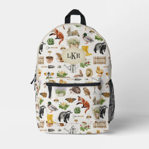 Sac À Dos Imprimé Outils de jardinage et Motif animal 3 lettres Mono