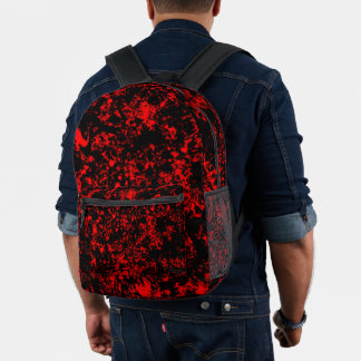 Sac À Dos Imprimé Paint Splatter-Noir & Rouge