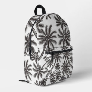 Sac À Dos Imprimé Palmiers tropicaux Motif noir et blanc