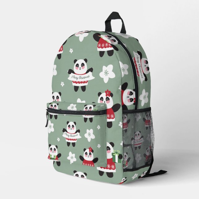 Sac À Dos Imprimé Panda en fleur de cerisier de Noël (Coin arrière droit)