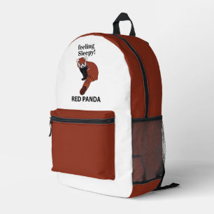 Sac À Dos Imprimé Panda Rouge Sentant Sleepy Drôle Panda Rouge