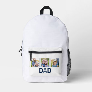 Sac À Dos Imprimé Papa a établi la photo amusante 3 Navy Blue