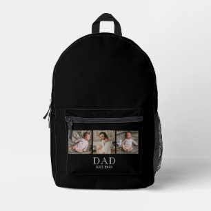 Sac À Dos Imprimé Papa Établit 3 Photo Noir