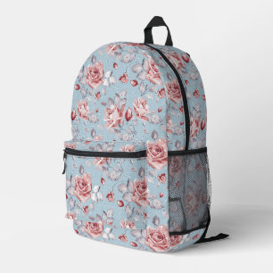 Sac À Dos Imprimé Papier peint élégant motif de roses roses roses