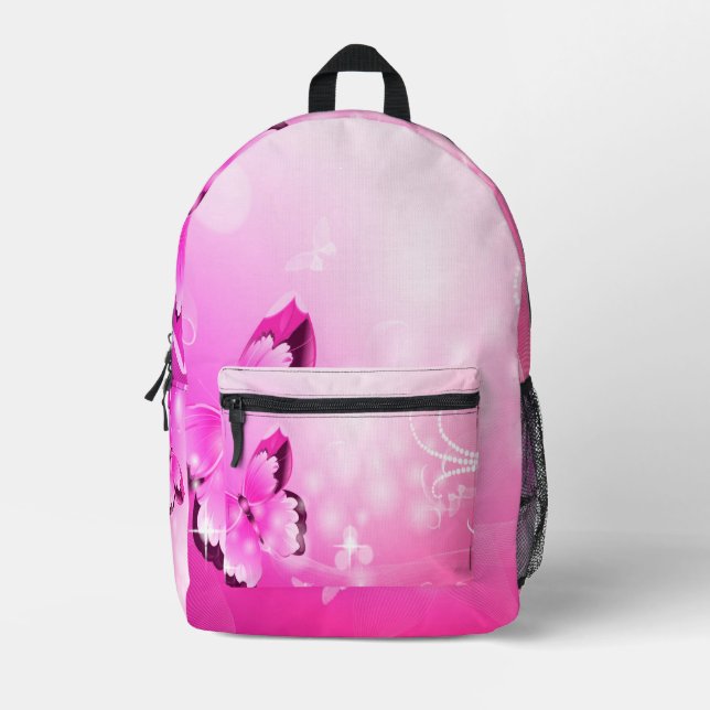 Sac À Dos Imprimé Papillon magenta (Recto)
