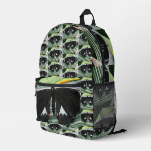 Sac À Dos Imprimé Papillon tropical noir et blanc