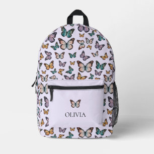 Sac À Dos Imprimé Papillons Féminins Violets Colorés  Motif Moderne