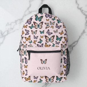 Sac À Dos Imprimé Papillons Rose Féminin Motif Moderne Coloré