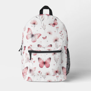 Sac À Dos Imprimé Papillons roses