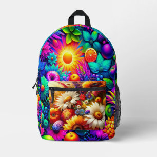 Sac À Dos Imprimé Paradis tropical : Fusion de fruits et de fleurs