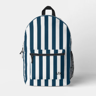 Sac À Dos Imprimé Paraphe Monogramme Bleu Neutre Sexe