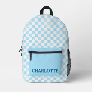 Sac À Dos Imprimé Pastel Baby À damiers bleu
