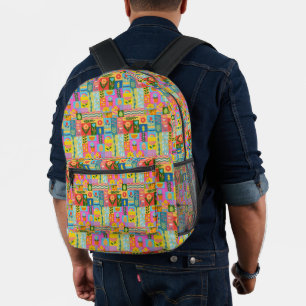 Sac À Dos Imprimé Patchwork coloré CADRE vintage