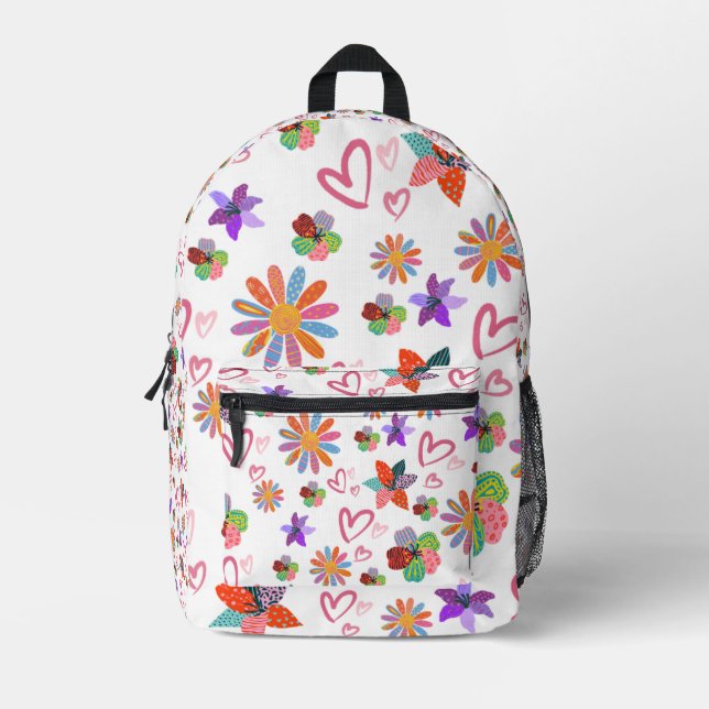 Sac À Dos Imprimé Patchwork Love (Recto)