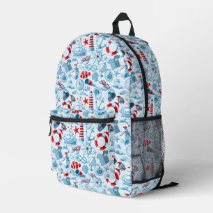 Sac À Dos Imprimé Patteries bleues rouges nautical