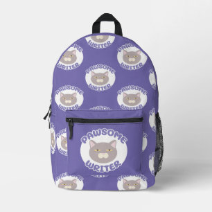 Sac À Dos Imprimé Pawsome Writer Fun Kitty Caractère Design