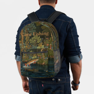 Sac À Dos Imprimé Pêche à la mouche rustique