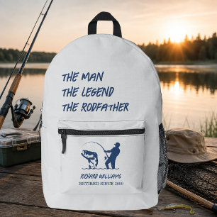 Sac À Dos Imprimé Pêche à la retraite avec le Parrain de la canne à