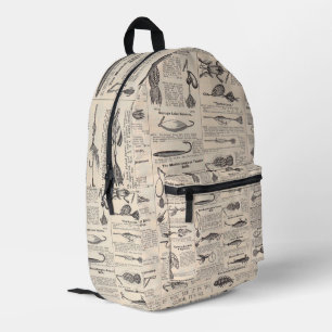 Sac À Dos Imprimé Pêche leures Publicité Pêcheur Art