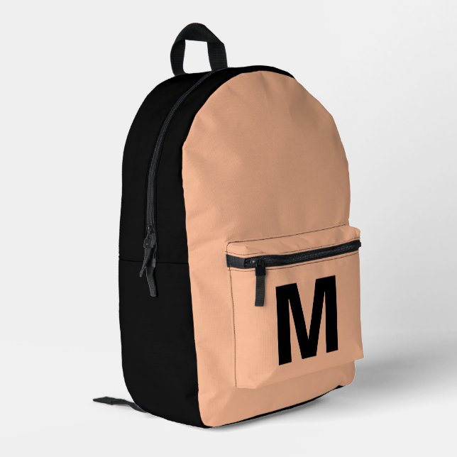 Sac À Dos Imprimé Pêche tendance et noir avec nom Monogram (Coin arrière gauche)