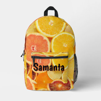 Sac À Dos Imprimé Personalized Citrus Backpack | Fresh Fruits Kids 
