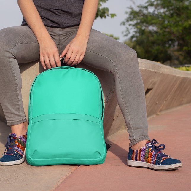 Sac À Dos Imprimé Personnalisation Turquoise (Turquoise personalized custom printed backpack)