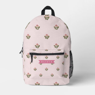 Sac À Dos Imprimé Personnalisé Délicat Botanique Floral Romantique