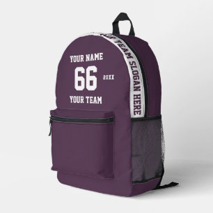 Sac À Dos Imprimé Personnalisé grimace violet Nom, Numéro, Sport d'é