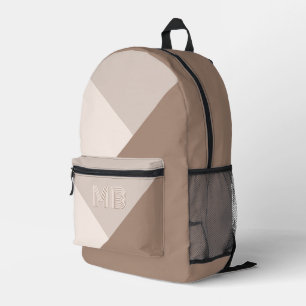 Sac À Dos Imprimé Personnalisé Neutre Brown ivoire Beige Taupe natur