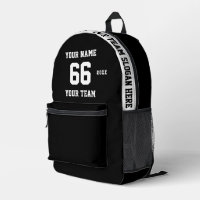 Personnalisé noir et blanc Nom, Numéro, Team Sport