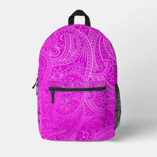 Sac À Dos Imprimé Personnalisé Paisley Magenta Coloré Motif esthétiq