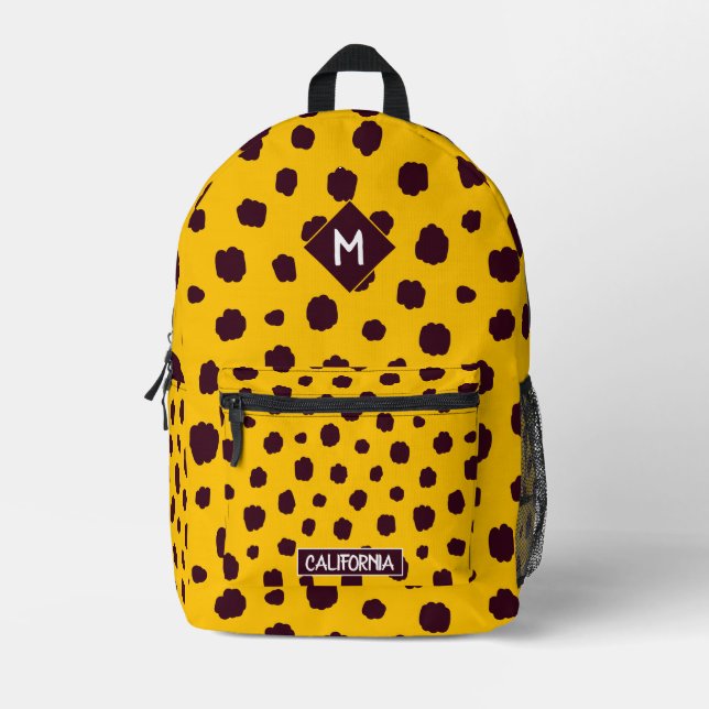 Sac À Dos Imprimé Personnalisé séduisant motif jaune chien élégant (Recto)