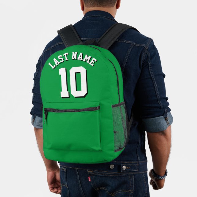 Sac À Dos Imprimé Personnalisé Vert Blanc Nom Sport Numéro Jersey (Insitu (Modèle))