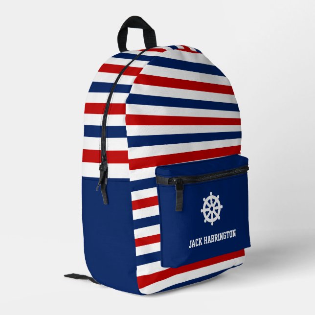 Sac À Dos Imprimé Personnaliser Rouge Bleu Bleu Bleu Bleu Bleu Bleu  (Coin arrière gauche)