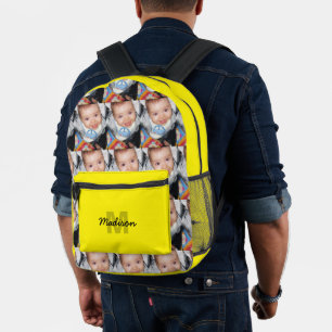 Sac À Dos Imprimé Personnaliser Votre motif photo monogramme jaune