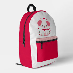 Sac À Dos Imprimé Petit chiot de la Saint-Valentin