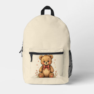 Sac À Dos Imprimé Petit ours brun mignon adorable avec cravate