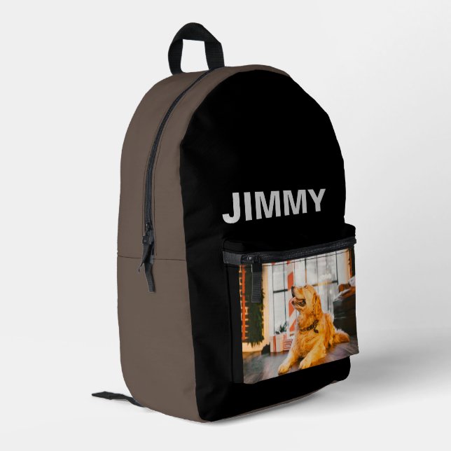 Sac À Dos Imprimé Photo Chien moderne Noir Simple (Coin arrière gauche)